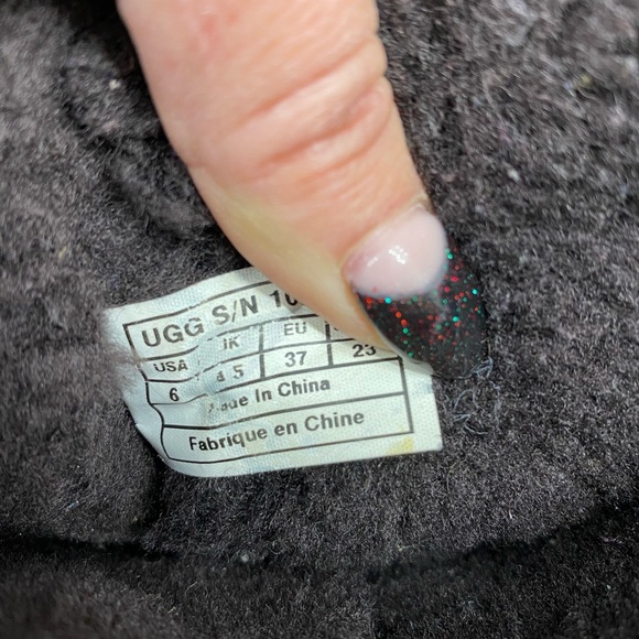 UGG Carter chocolate leather Sherpa lined boots size 6 - Picture 5 of 10